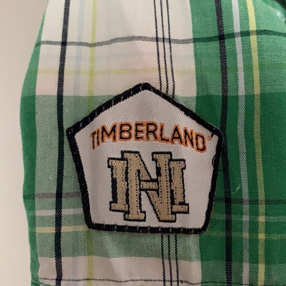 3/13$ Timberland Boy’s Plaid Button Down With Hood - Picture 5 of 6